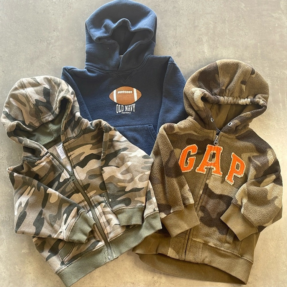 Toddler 3 Piece Lot, Pullover & Zip Hoodies, Size 18/24 Months
